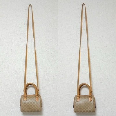 CELINE VINTAGE MACADAM MINI BOSTON BAG 2-WAY PVC LEATHER SHOULDER HANDBAG RARE