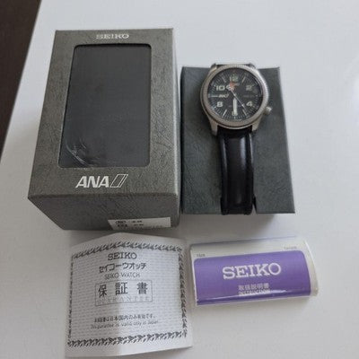 SEIKO ANA PILOT WATCH 7S26-0620 SBRS00F AUTOMATIC BLACK DIAL LIMITED RARE MODEL