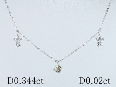 DIAMOND NECKLACE WITH 0.344CT AND 0.02CT DIAMONDS PLATINUM PETITE NECKLACE USED