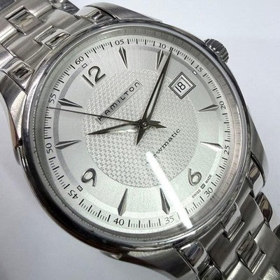 HAMILTON H325150 JAZZMASTER VIEWMATIC AUTOMATIC SKELETON BACK STEEL WATCH USED