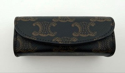 CELINE TRIOMPHE CANVAS RING CASE BLACK JEWELRY STORAGE BOX WITH BOX DUST BAG