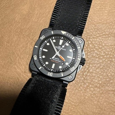 BELL & ROSS BR03-92 DIVER AUTOMATIC BLACK DIAL CERAMIC 300M MENS WATCH STRAP