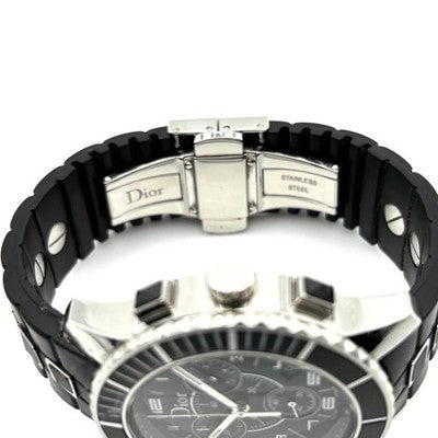 CHRISTIAN DIOR CHRISTAL CD114317 CHRONOGRAPH DATE QUARTZ 38MM BLACK DIAL WATCH