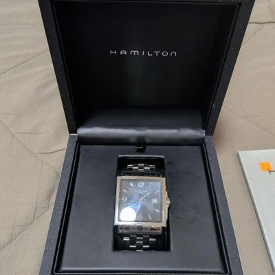 HAMILTON H32415135 JAZZMASTER SQUARE AUTO 38.5MM SS EXCELLENT W/ BOX RARE