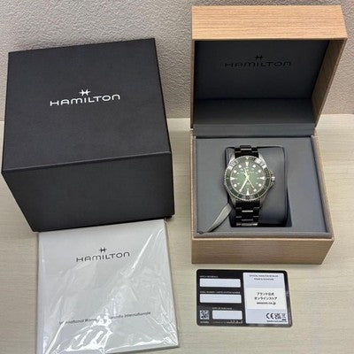 HAMILTON KHAKI NAVY SCUBA AUTO H82525160 GREEN DIAL AUTOMATIC WATCH BOXED