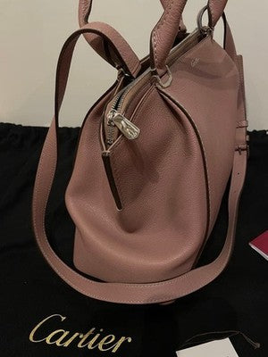 CARTIER C DE CARTIER 2-WAY HANDBAG PINK GENUINE LEATHER SHOULDER BAG