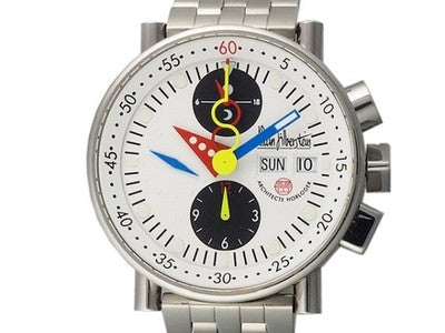 ALAIN SILBERSTEIN CHRONO BAUHAUS KB72 999 LIMITED EDITION WHITE/BLACK WATCH USED
