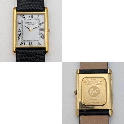 RAYMOND WEIL TANK ROMAN DIAL 18GP GOLD QUARTZ WATCH WORKING VINTAGE UNISEX RARE
