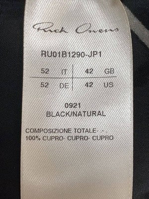 RICK OWENS 22SS SNAP COLLAR FAUN SHIRT 52 RU01B1290-JP1 DRAW CORD PATTERN USED