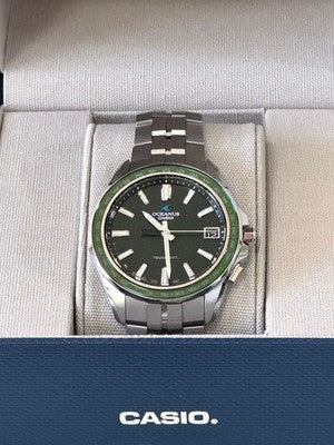CASIO OCEANUS MANTA OCW-S400-3AJF GREEN DIAL TITANIUM SOLAR WATCH