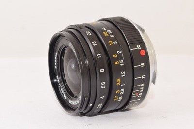 MINOLTA M-ROKKOR 28MM F2.8 WITH DEDICATED HOOD WIDE-ANGLE LENS AS IS