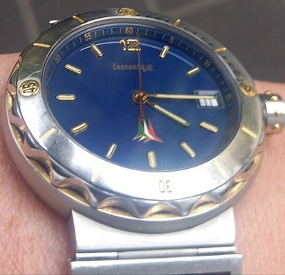 EBERHARD FLY MATIC FRECCE TRICOLORI 42007 AUTOMATIC BLUE DIAL PILOT WATCH