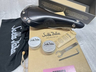 SELLE ITALIA STORICA BLACK LEATHER SADDLE 145 X 295MM CRMO RAIL MADE IN ITALY