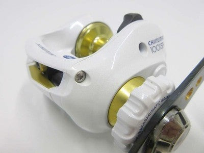 SHIMANO CHINUMATIC 1001 SP WITH SPARE SPOOL REEL FOR BLACK SEA BREAM WHITE AS IS