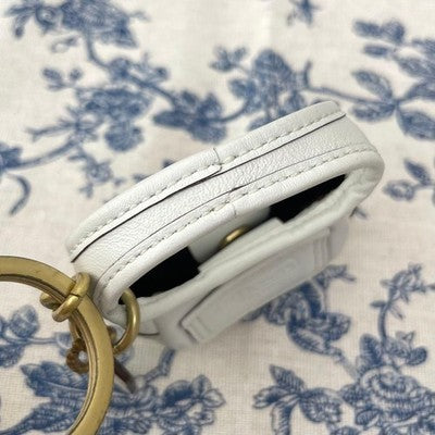 COACH OLD COACH MINI HOBO WHITE LEATHER BAG KEY RING CHARM VINTAGE 80S 90S