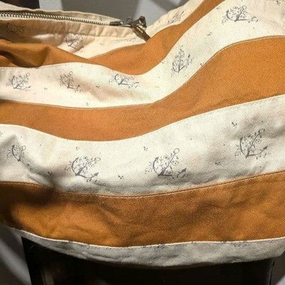 KAPITAL SNUFKIN BAG PATCHWORK ANCHOR MONOGRAM BORDER CAMEL CREAM UNUSED