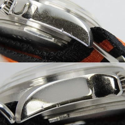 WMT WATCHES RM1950 AUTOMATIC VINTAGE STYLE WHITE DIAL NYLON MEN'S WATCH BOX