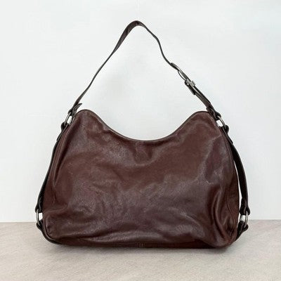 CHRISTIAN DIOR GAUCHO SADDLE BAG JOHN GALLIANO BROWN LEATHER AUTH GOOD