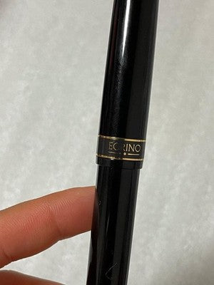 PILOT EORINO FOUNTAIN PEN NIB SIZE F BLACK GOLD RESIN MADE IN JAPAN USED