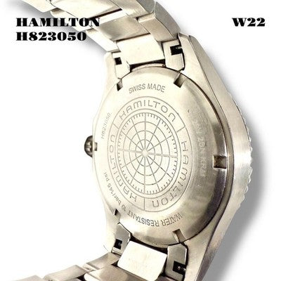 HAMILTON KHAKI AUTOMATIC H823050 NAVY SCUBA BLACK DIAL ORANGE HAND MEN'S WATCH