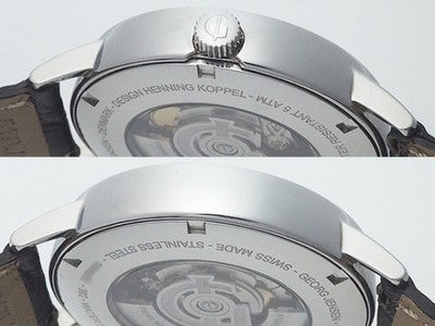 GEORG JENSEN 392 KOPPEL STAINLESS STEEL 41MM SILVER WRISTWATCH USED AUTHENTIC