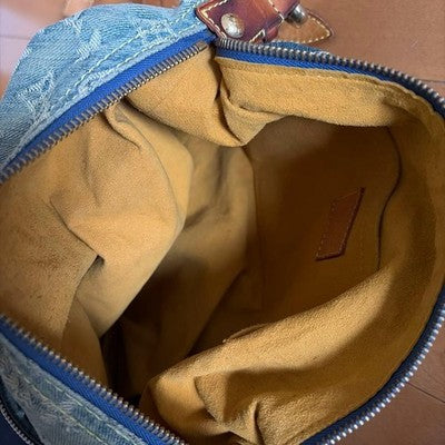 LOUIS VUITTON MONOGRAM DENIM BAGGY GM M95048 BLUE SHOULDER BAG WOMEN FRANCE USED