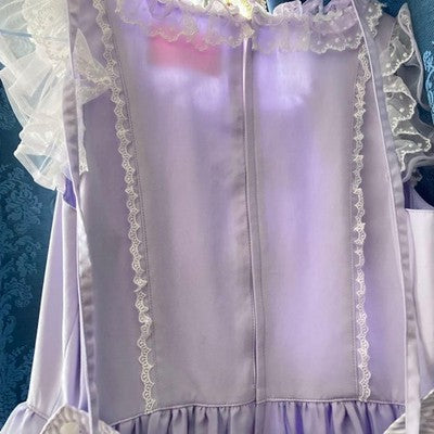 ANGELIC PRETTY CANDY STRIPED RIBBON SLEEVELESS LOLITA DRESS LAVENDER JSK USED