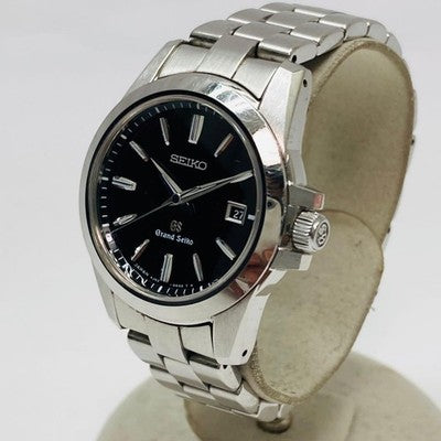GRAND SEIKO STGF055 BLACK MEN'S WRISTWATCH ROUND FACE JAPAN MADE STAINLESS STEEL