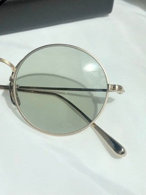 OLIVER PEOPLES MCCLORY BG ROUND SUNGLASSES JAPAN MADE GREEN LENS GOLD FRAME