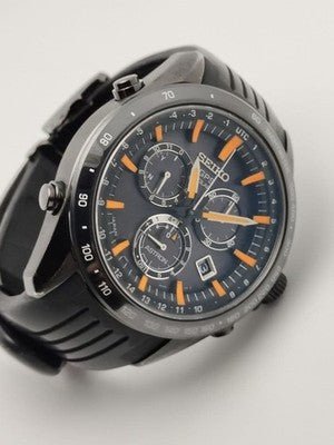 SEIKO ASTRON SBXB017 8X82 GPS SOLAR CHRONOGRAPH BLACK ORANGE MEN'S WATCH