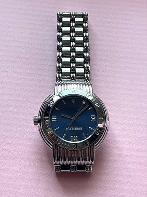 BOUCHERON AG212942 BLUE DIAL 10ATM WATER RESISTANT SWISS QUARTZ WATCH STAINLESS
