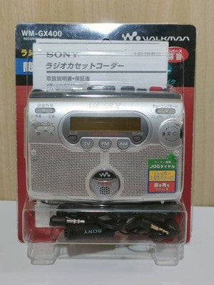 SONY WM-GX400 Cassette Recorder Black /w Earphones Mic Box Manual Used from JPN