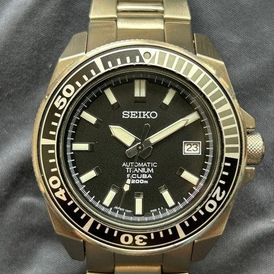 SEIKO DIVER SBDA001 BLACK SAMURAI TITANIUM 200M AUTOMATIC WATCH 7S25 JAPAN