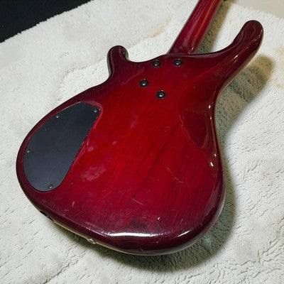 TUNE BASS MANIAC TB-STANDARD ASH ELECTRIC BASS SEE-THROUGH RED
