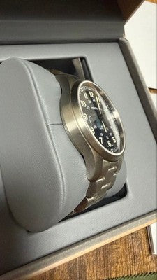 HAMILTON KHAKI FIELD TITANIUM AUTO H70545140 42MM BLUE DIAL WATCH BOX USED