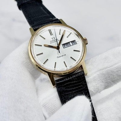 OMEGA MEN'S WRISTWATCH GENEVE AUTOMATIC 166.0117 GOLD-PLATED ROUND FACE