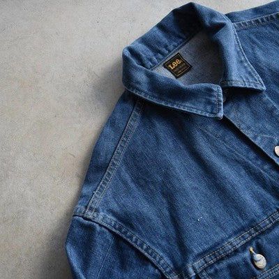 LEE 101-J DENIM JACKET INDIGO 70S 80S VINTAGE MEN SIZE XL MADE IN USA USED