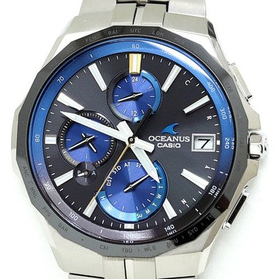 CASIO OCW-S5000E Oceanus Manta Black Dial Solar Bluetooth 42mm Used w/ Box