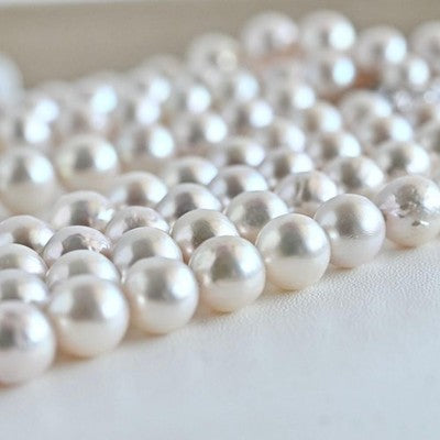 AKOYA PEARL NECKLACE GENUINE 8MM LARGE BEADS 130CM W/BOX FROM JAPAN