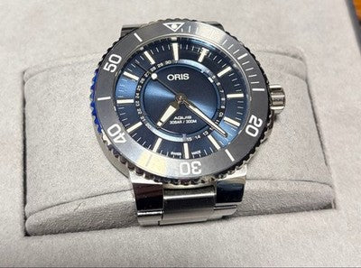 ORIS AQUIS SOURCE OF LIFE LIMITED EDITION BLUE DIAL AUTOMATIC WATCH BOX JP