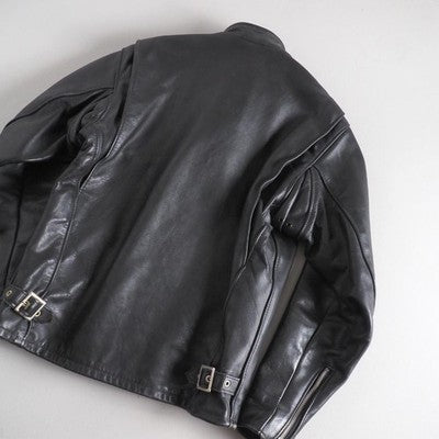 SCHOTT STAND UP COLLAR SINGLE RIDERS 641 LEATHER JACKET BLACK 36 EXCELLENT++++