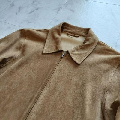 COMOLI SHEEP SUEDE LEATHER JACKET SIZE 2 M CAMEL MADE IN JAPAN