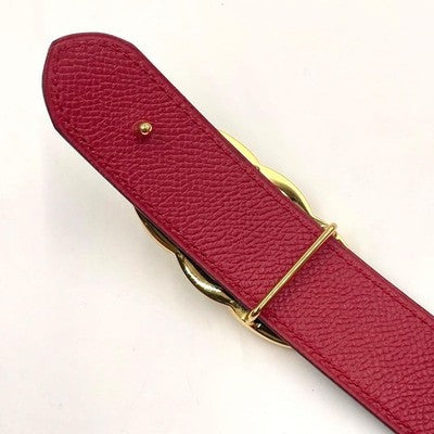 HERMES HORSEBIT REVERSIBLE LEATHER BELT SIZE 70 NAVY RED GOLD BUCKLE BOX
