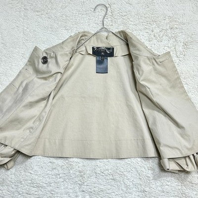 BURBERRY CROPPED TRENCH COAT BEIGE SILVER BUTTONS IT36 SIZE S FROM JAPAN VINTAGE