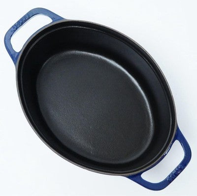 STAUB PICO COCOTTE OVAL 27CM ROYAL BLUE CAST IRON DUTCH OVEN VINTAGE JAPAN
