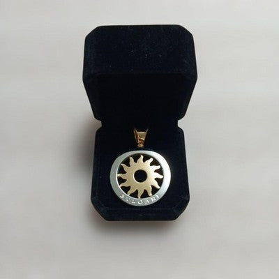 BVLGARI TONDO SUN PENDANT TOP YELLOW GOLD STAINLESS STEEL JEWELRY JPN