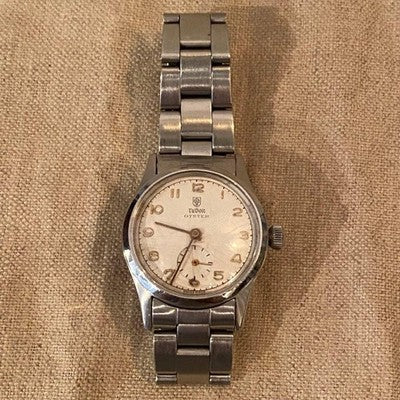 TUDOR OYSTER MANUAL WIND WATCH SHIELD ROSE DIAL ~1940S ANTIQUE