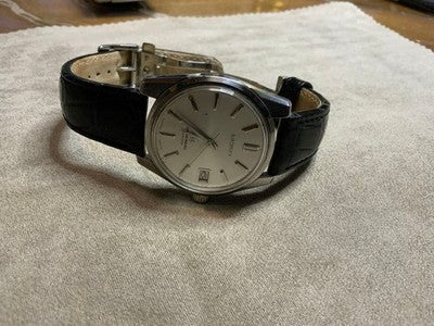 SEIKO GRAND SEIKO MEN'S WRISTWATCH DIASHOCK SKELETON BACK ROUND FACE JAPAN MADE
