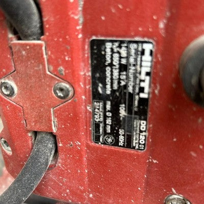 HILTI DD120 DIAMOND CORE DRILL MACHINE WITH DRAINAGE PAD USED WORKING