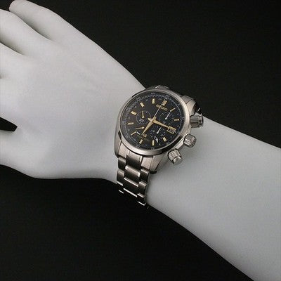 SEIKO GRAND SEIKO SPRING DRIVE CHRONOGRAPH AUTO TITANIUM BLACK DIAL 43MM WATCH